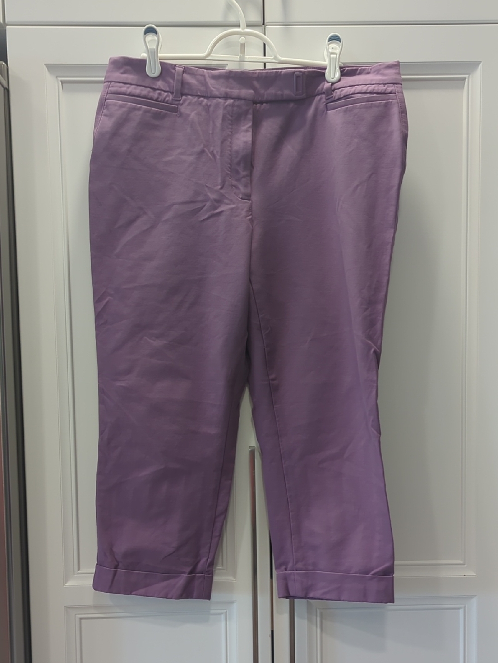 White House Black Market Purple Slim Crop Pants